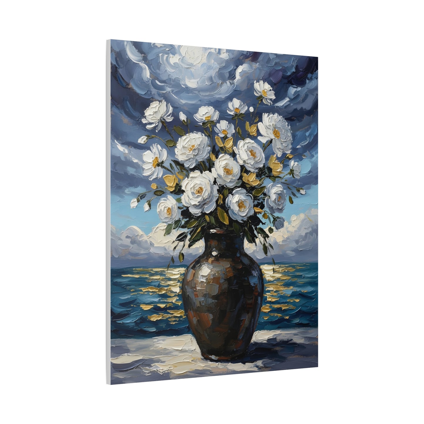 Fine Art Print of "Midnight Bloom by the Shore" Wall Art Rustic Farmhouse Painting