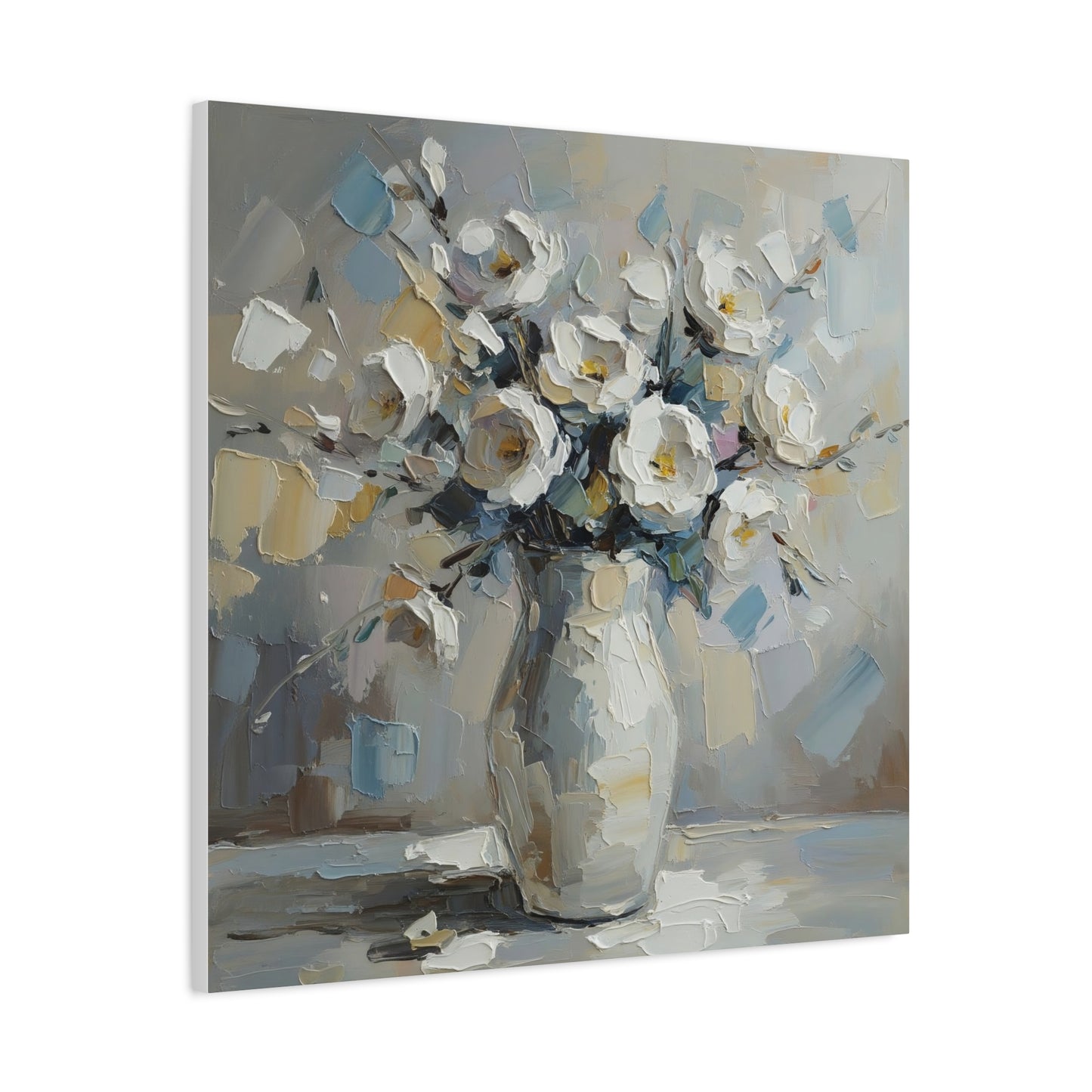 Fine Art Print of "White Floral Bouquet" Wall Art Rustic Farmhouse Painting