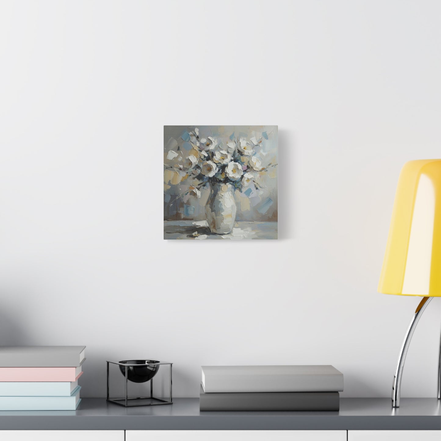 Fine Art Print of "White Floral Bouquet" Wall Art Rustic Farmhouse Painting