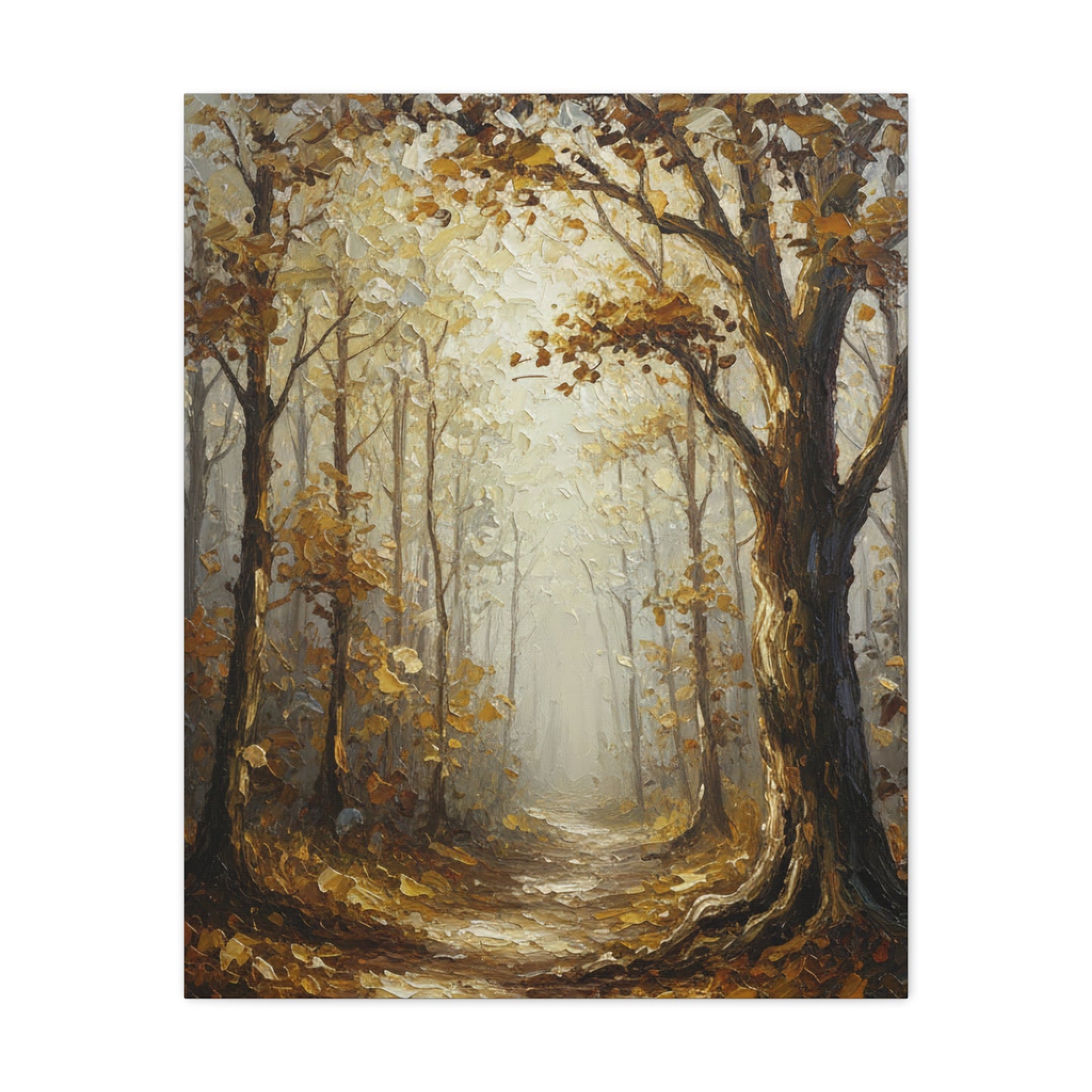 Fine Art Print of "Autumn Forest Path" Wall Art Rustic Farmhouse Painting