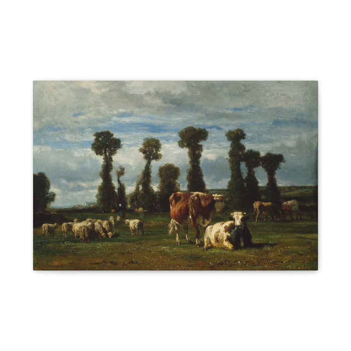 Fine Art Print of "Pasture in Normandy" by Constant Troyon Canvas Wall Art Classic Farm Painting
