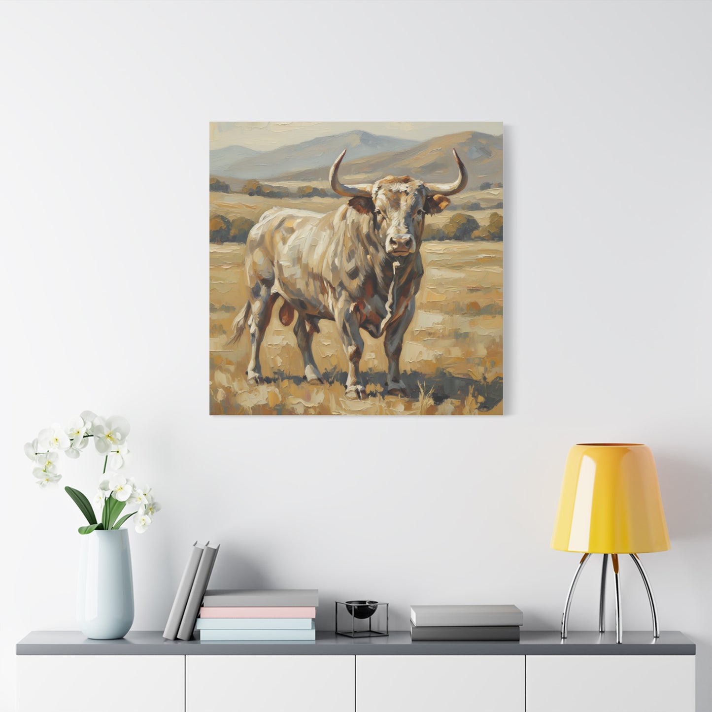Fine Art Print of "The Bull" Wall Art Rustic Farmhouse Painting