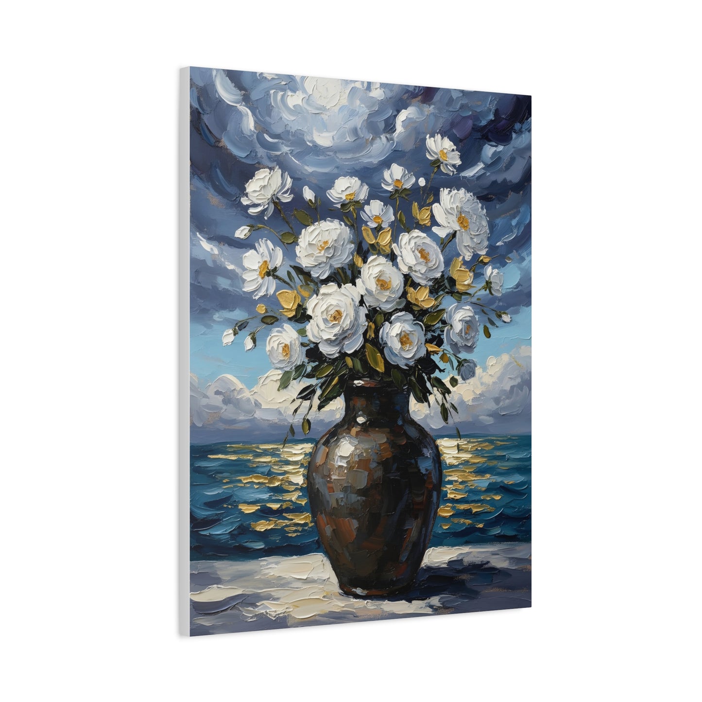 Fine Art Print of "Midnight Bloom by the Shore" Wall Art Rustic Farmhouse Painting