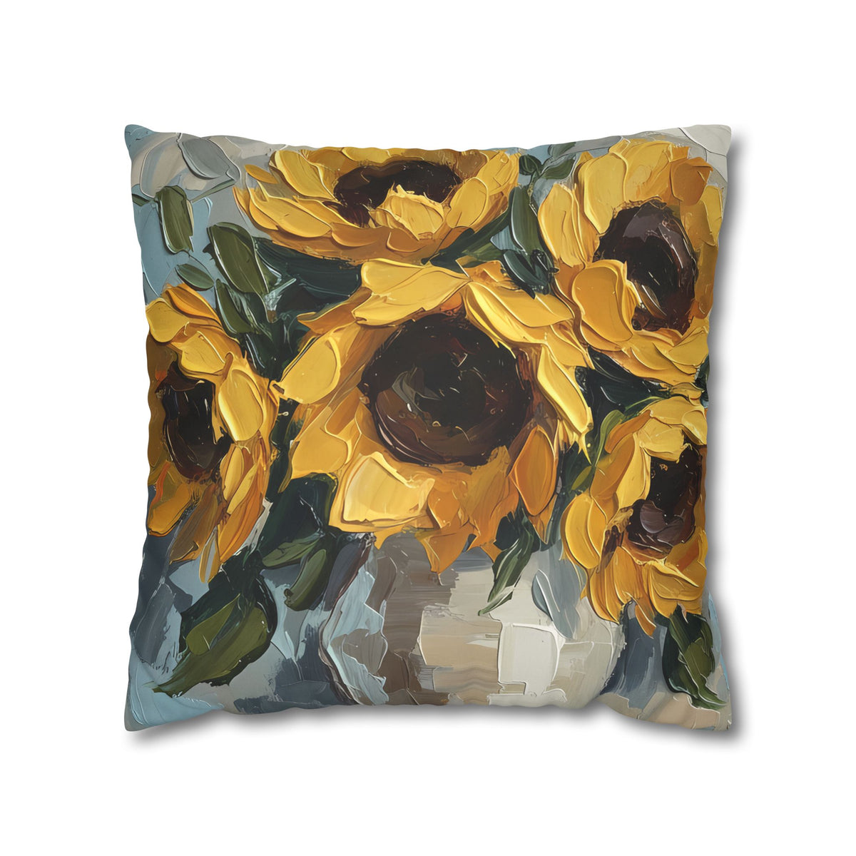 Sunflowers - Rustic Coastal Decorative Throw Pillow Cover