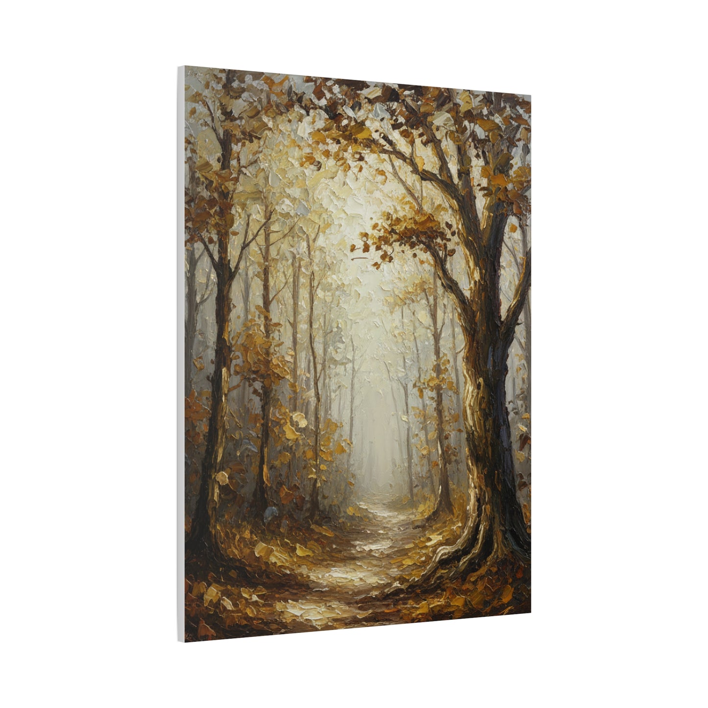 Fine Art Print of "Autumn Forest Path" Wall Art Rustic Farmhouse Painting