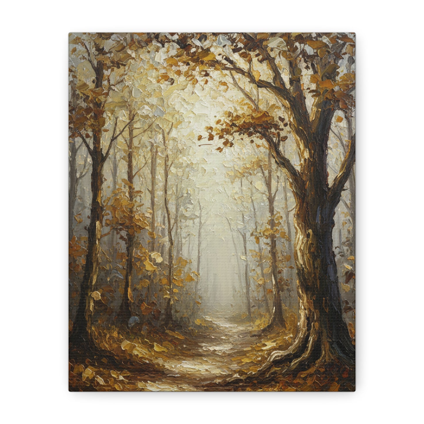 Fine Art Print of "Autumn Forest Path" Wall Art Rustic Farmhouse Painting