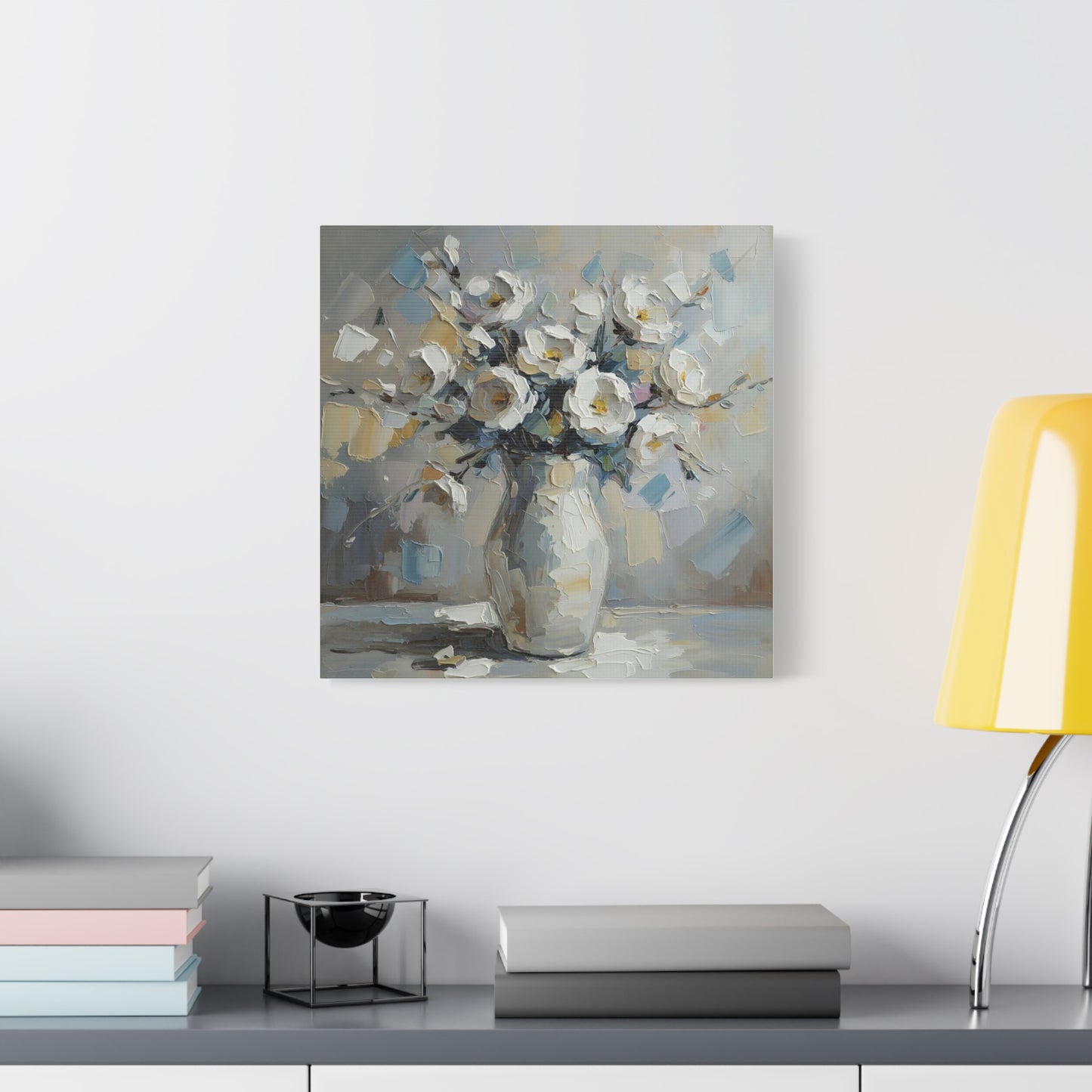 Fine Art Print of "White Floral Bouquet" Wall Art Rustic Farmhouse Painting