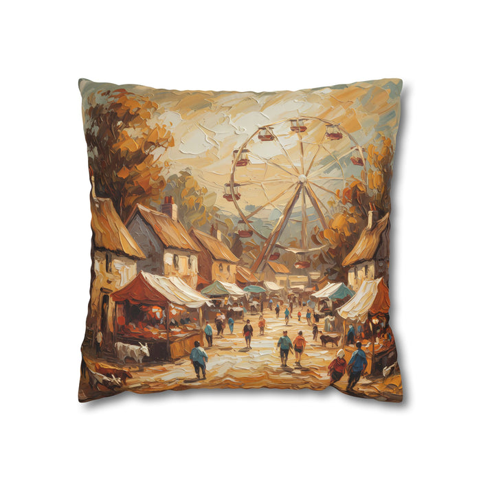 Village Fair Neutral Rustic Coastal Decorative Throw Pillow Cover