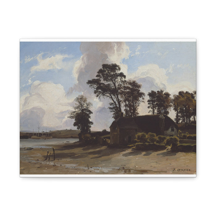 Fine Art Print of "The Estuary Farm" by Jules Dupré Canvas Wall Art Classic Farmhouse Painting