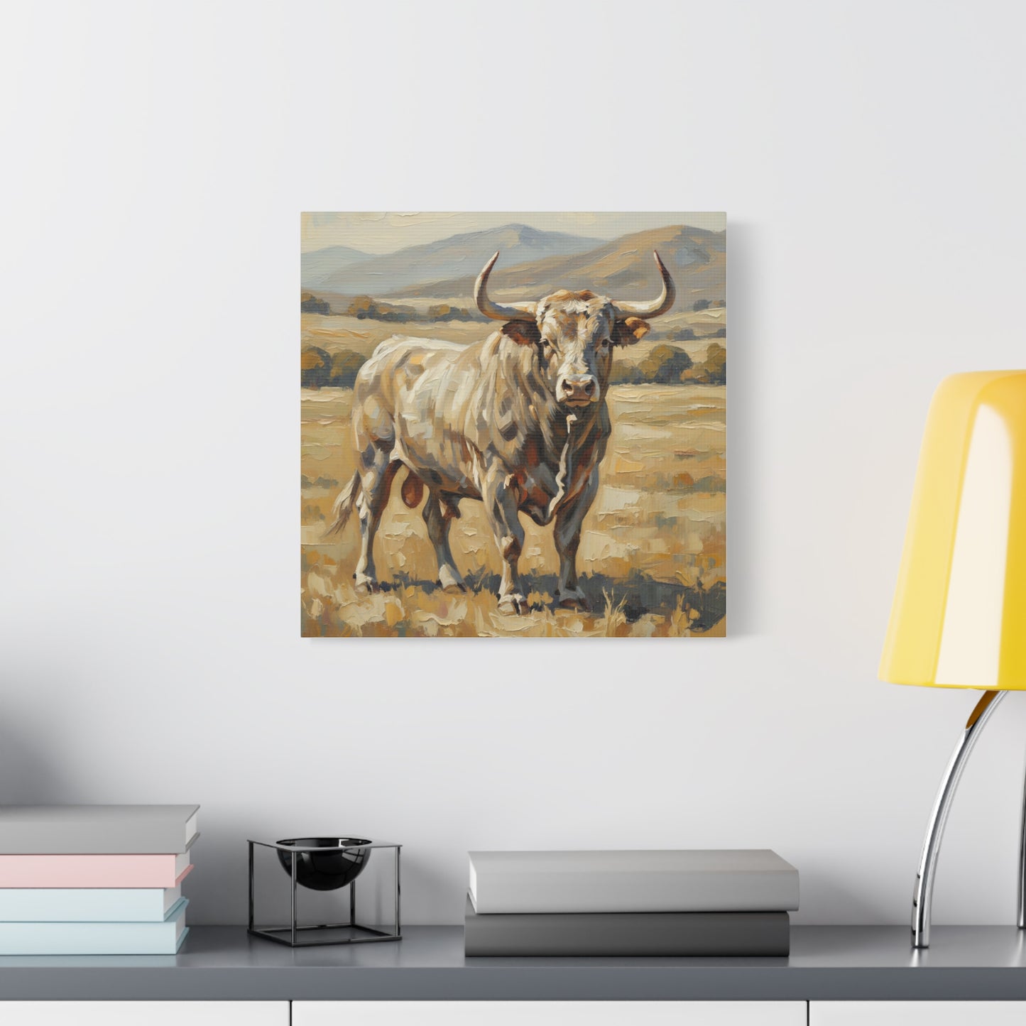 Fine Art Print of "The Bull" Wall Art Rustic Farmhouse Painting