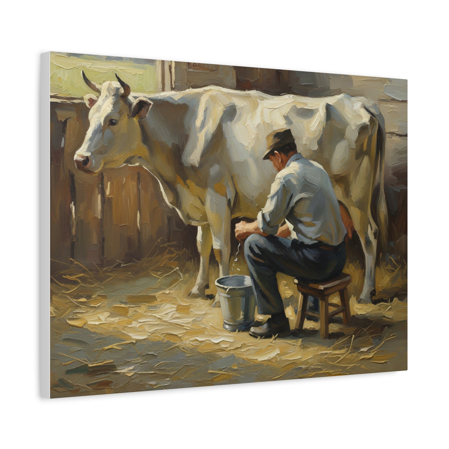 Fine Art Print of "The Milker" Wall Art Rustic Farmhouse Painting