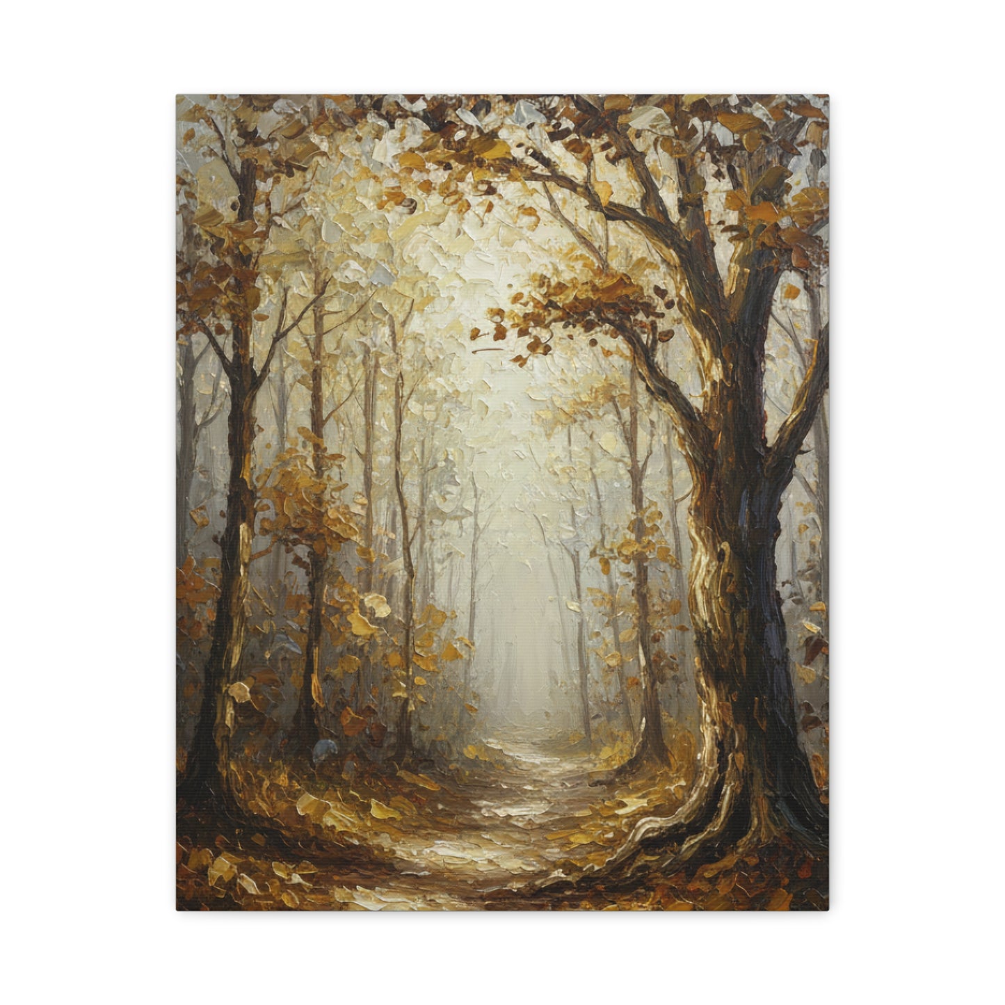 Fine Art Print of "Autumn Forest Path" Wall Art Rustic Farmhouse Painting