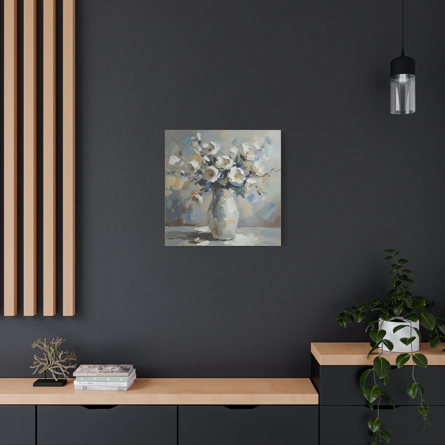 Fine Art Print of "White Floral Bouquet" Wall Art Rustic Farmhouse Painting