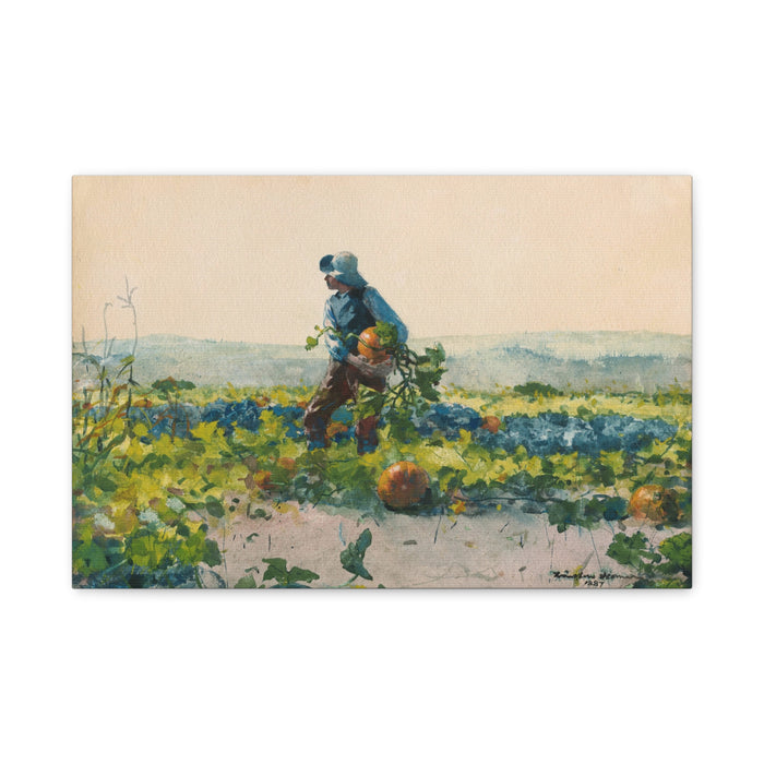 Fine Art Print of "For to Be a Farmer's Boy" by Winslow Homer Canvas Wall Art Americana Farm Painting