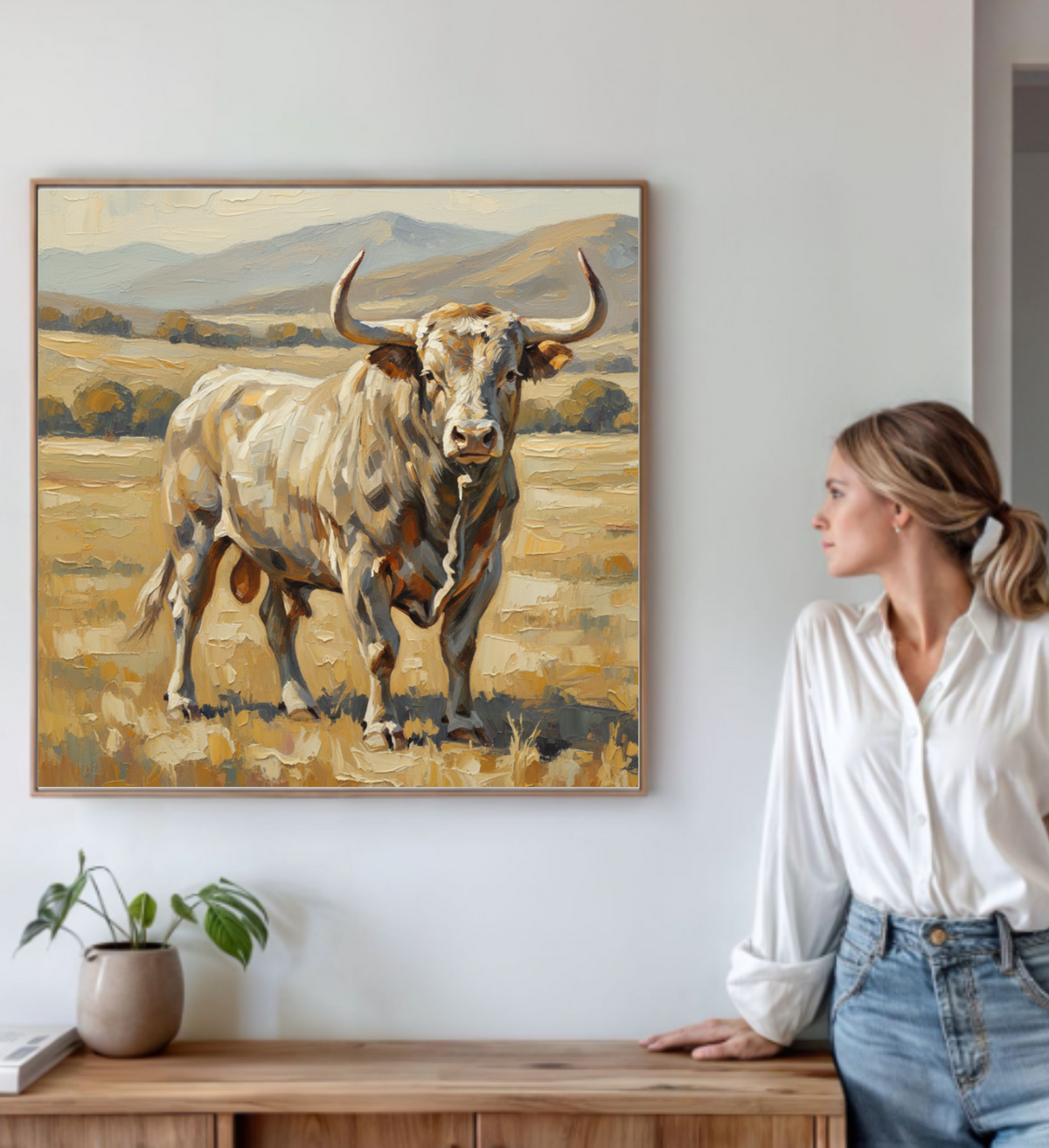 Original Acrylic Painting of "The Bull" 33x33"