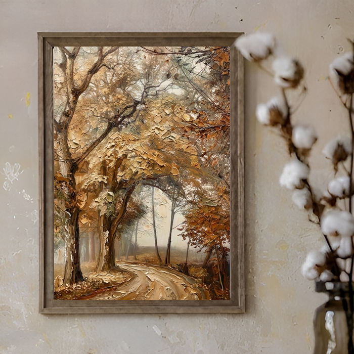 Original Acrylic on Canvas "Misty Woodland Trail" 60x80cm