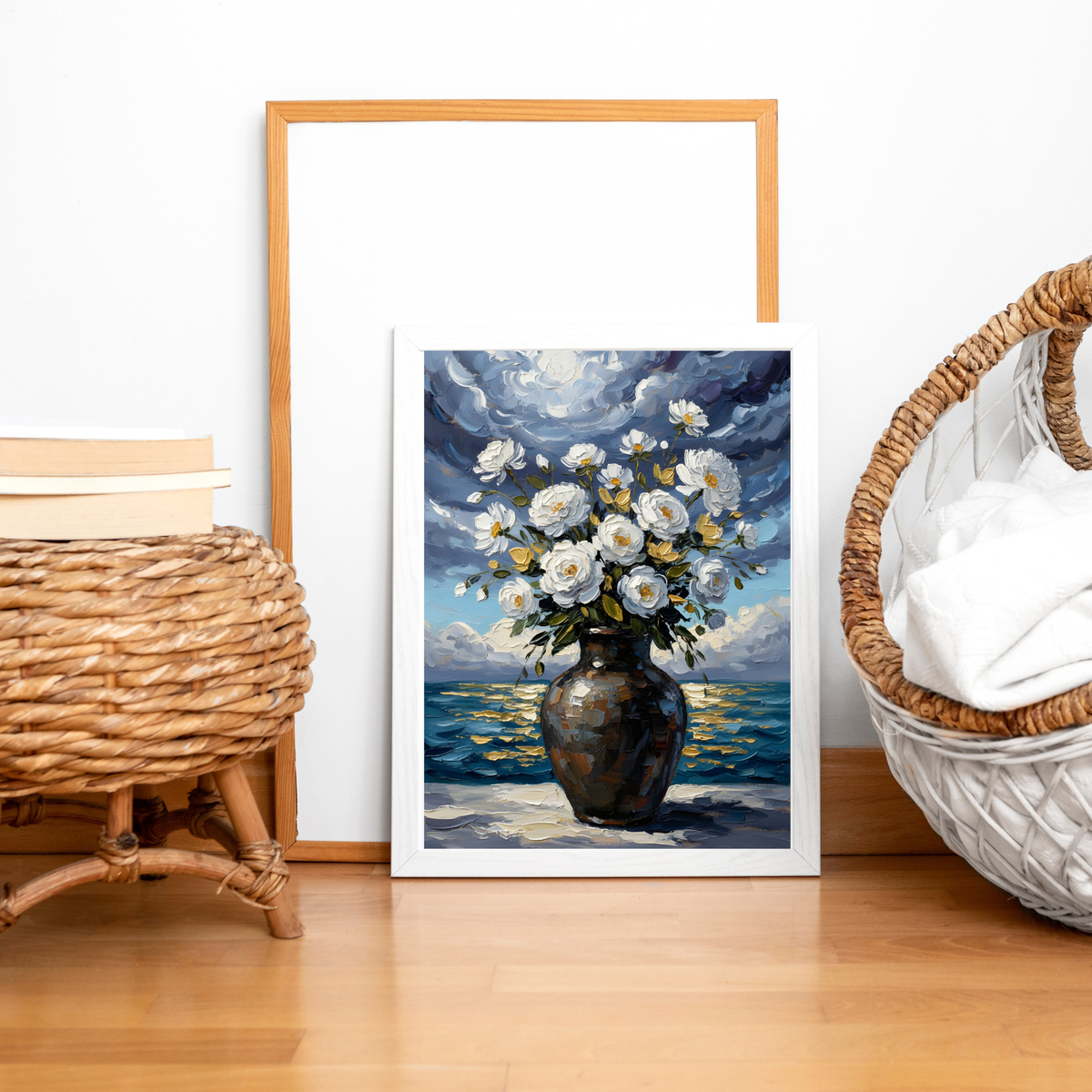 Original Acrylic on Canvas "Midnight Bloom by the Shore" 80x120cm