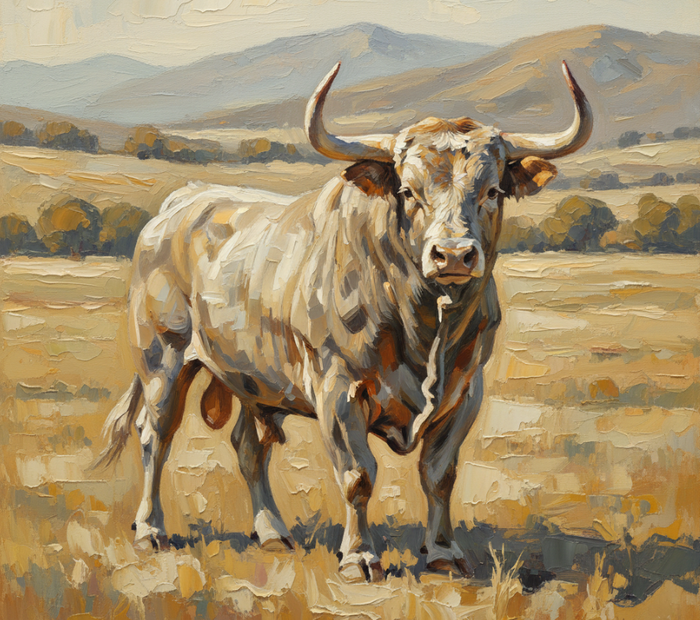 Original Acrylic Painting of "The Bull" 33x33"