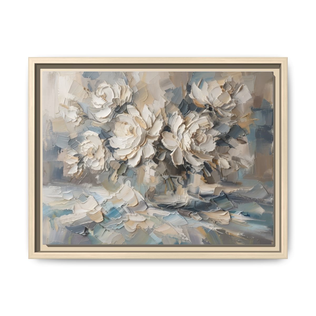 Coastal Peonies framed natural