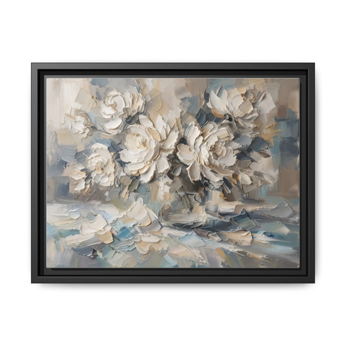Coastal Peonies framed black