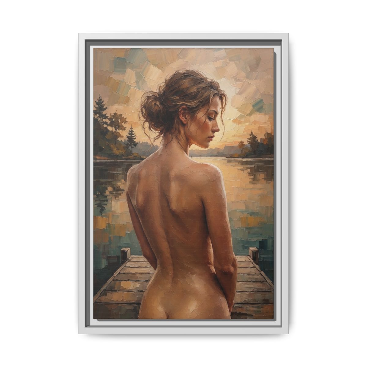 Golden Stillness framed white