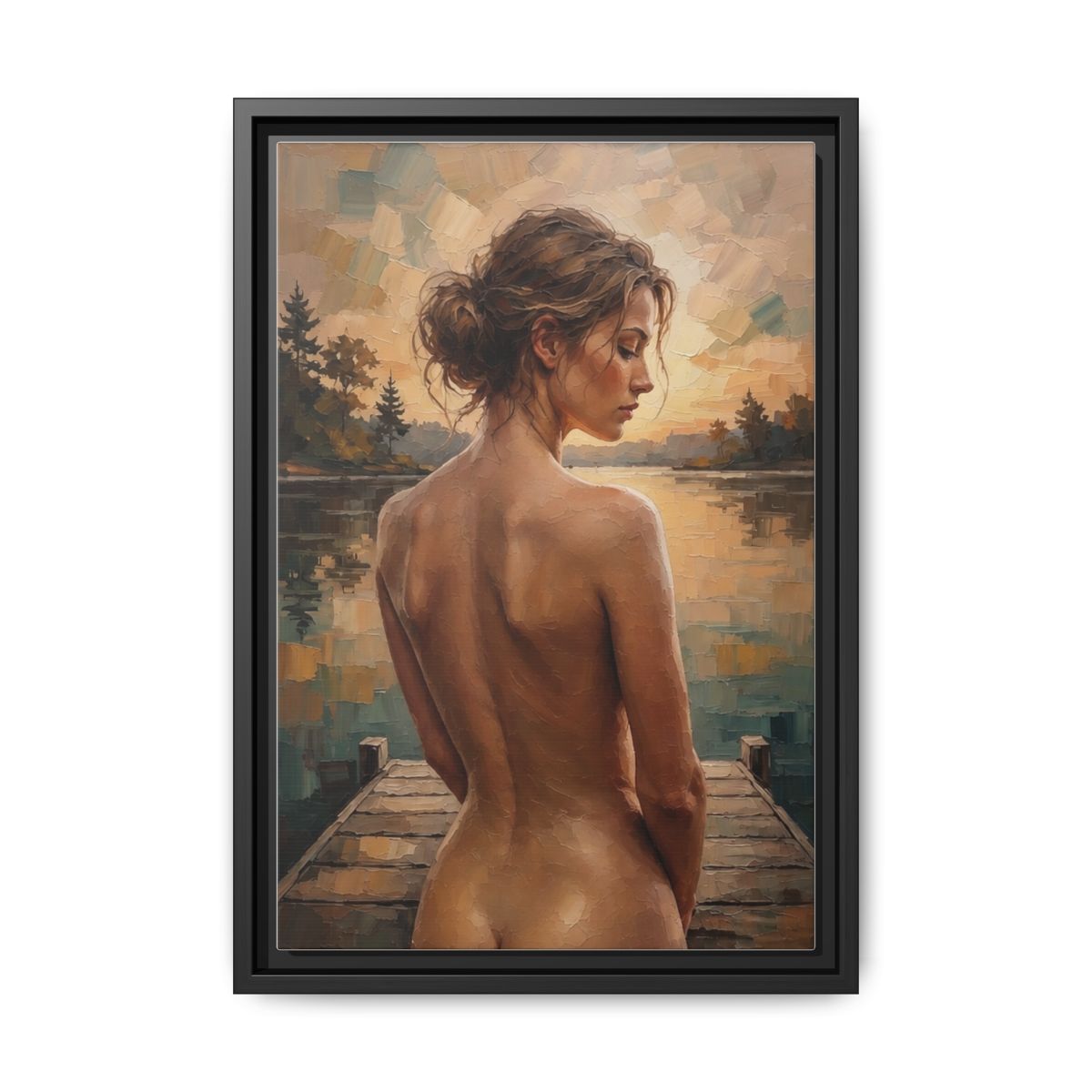 Golden Stillness framed black
