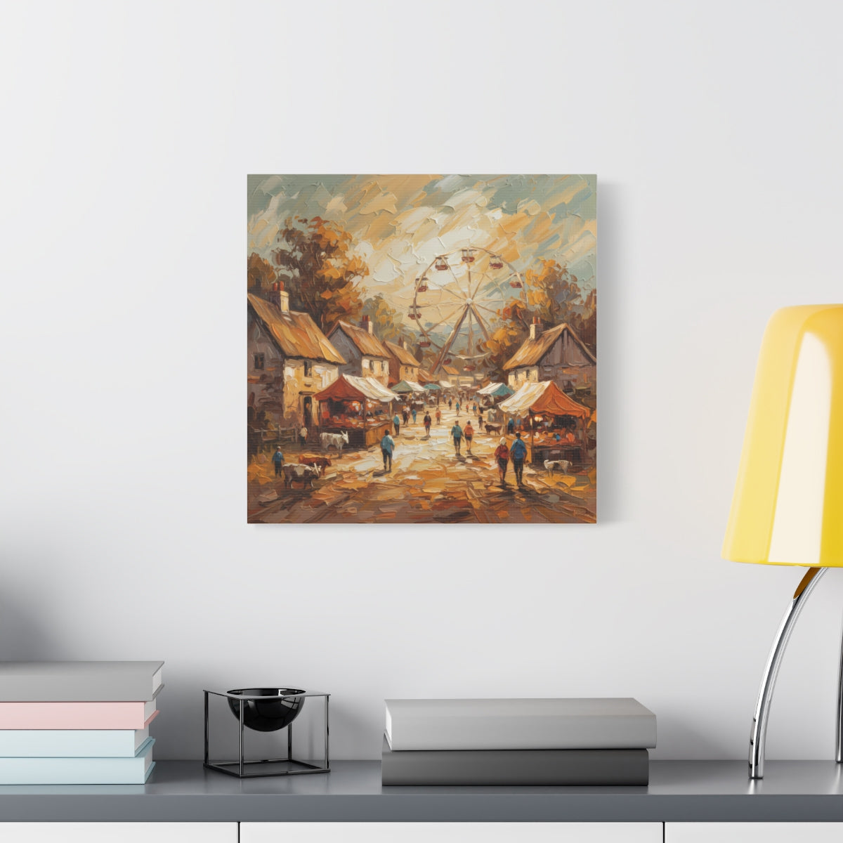 Fine Art Print of "Village Fair" Wall Art Rustic Farmhouse Painting